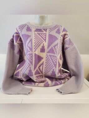 Samband of Iceland 100% Wool Vintage Retro Pastel Sweater